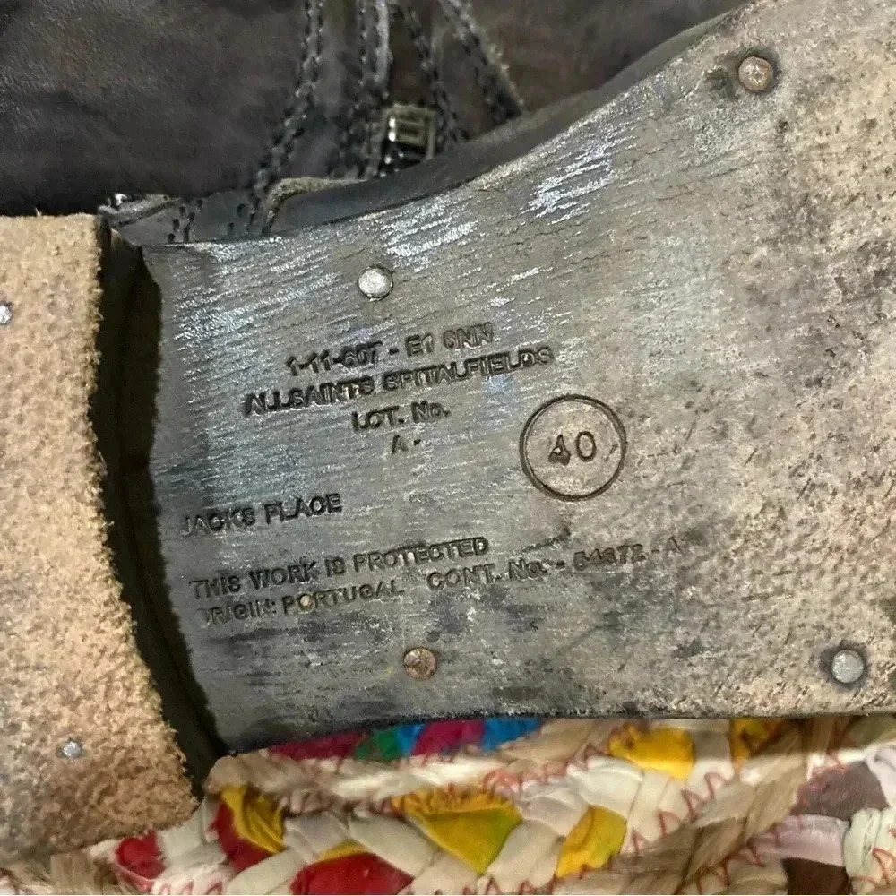All Saints Distressed Military Moto  Combat Lace up Boots - Picture 7 of 7